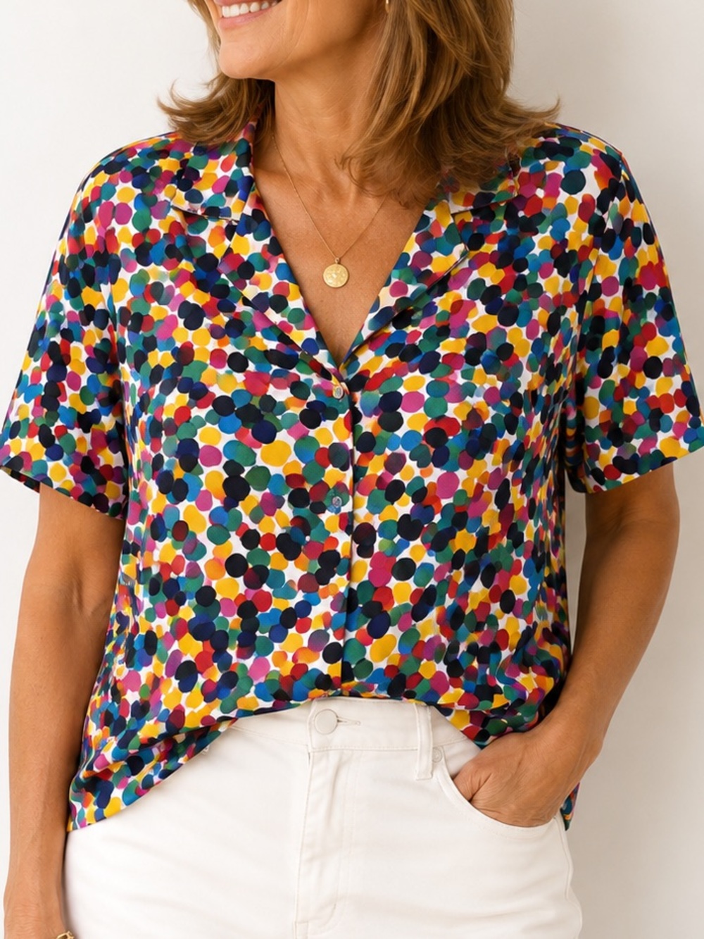 Vintage Design Elements by Impressions Polka Dot Blouse Plus Size 20W 22E USA